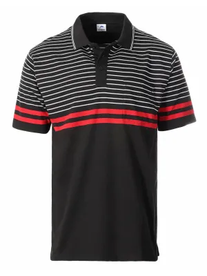 MEN'S STRIPPED SHORT SLEEVE POLO WITH CHEST POCKET Lightweight Material