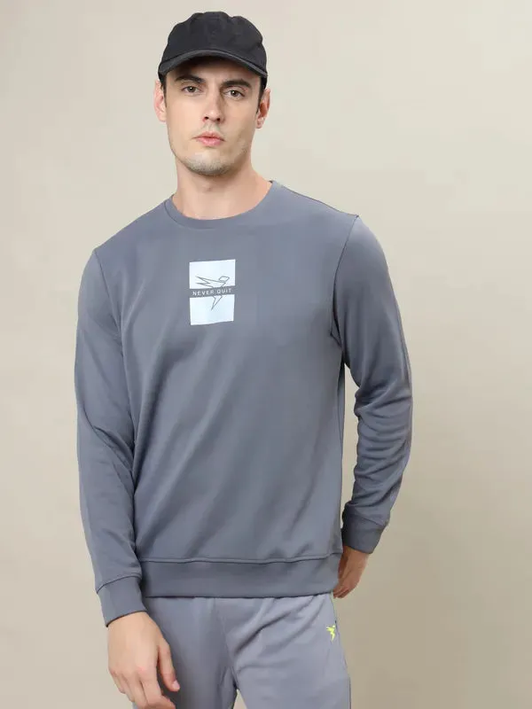 Men Printed Slim Fit Crew Neck Sweatshirt with ELASTO PLUS product mid range value