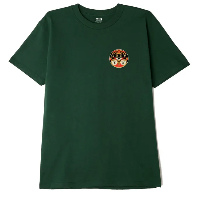 Obey T-shirt Sounds Of Dissent 45 Classic 165262982 forest green Chic and Cozy Smooth Look
