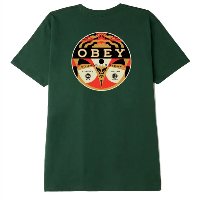 Outdoor Style Trend Weekend Essential Obey T-shirt Sounds Of Dissent 45 Classic 165262982 forest green