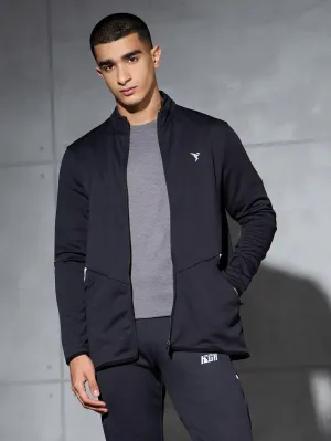 NonRestrictive Fit PreShrunk Cotton Men Solid Slim Fit Mock Neck Jacket with ELASTO PLUS