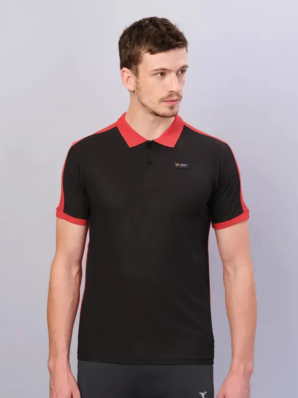 Light Comfort Comfortable Look Men Colorblock Slim Fit Polo T-shirt with MATPIQ