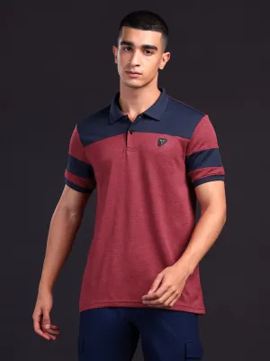 Men Melange Slim Fit Polo T-shirt with DOUBLE COOL Club Event Sporty Flex