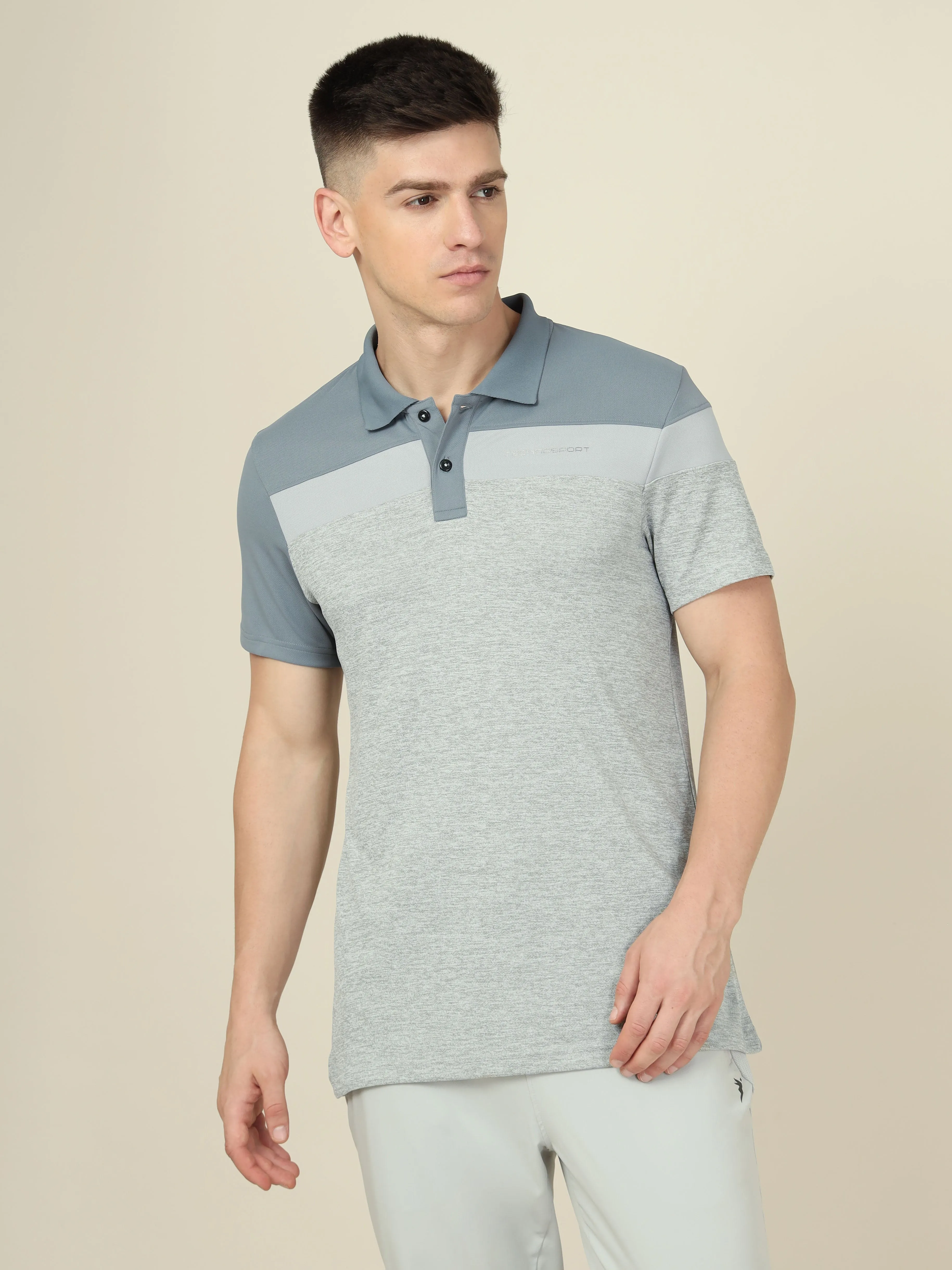Men Colorblock Slim Fit Polo T-shirt with DOUBLE COOL Tailored Comfort