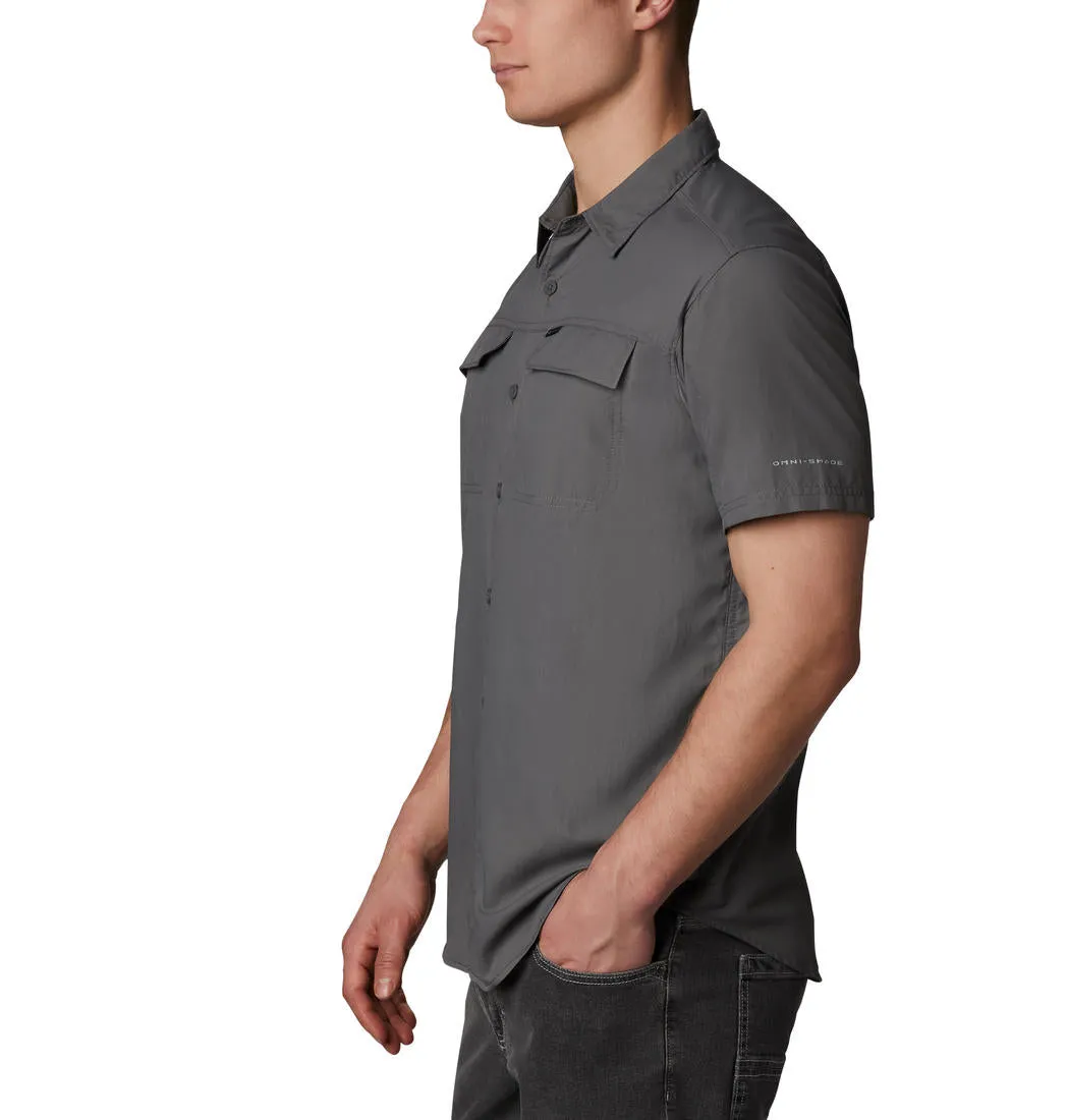 Summer Outfit Flexible Fit Columbia Men Grey Silver Ridge 2.0 Short Sleeve Shirt (Sun Protection)