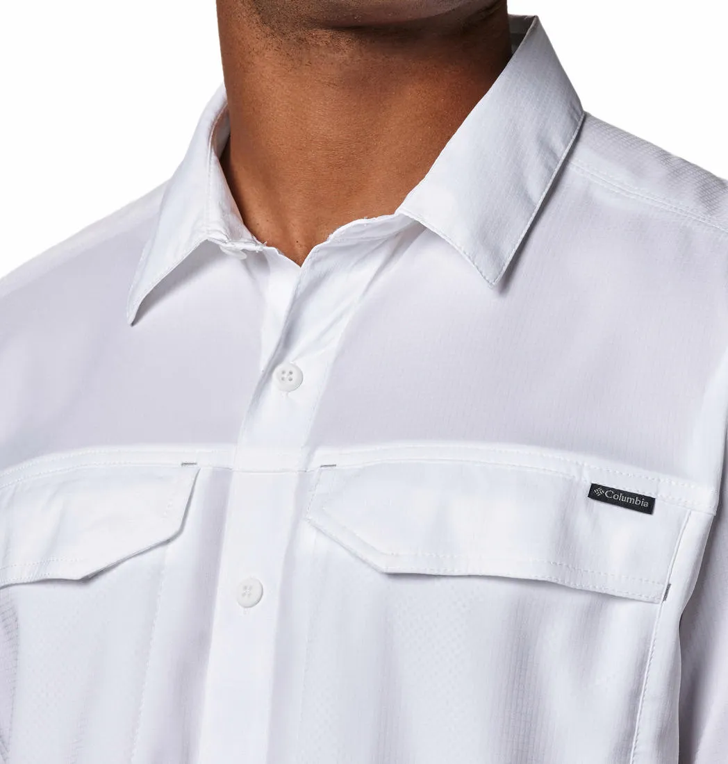 Columbia Men White Silver Ridge Lite Short Sleeve Shirt (Sun Protection) Timeless Cardigan Free Fit