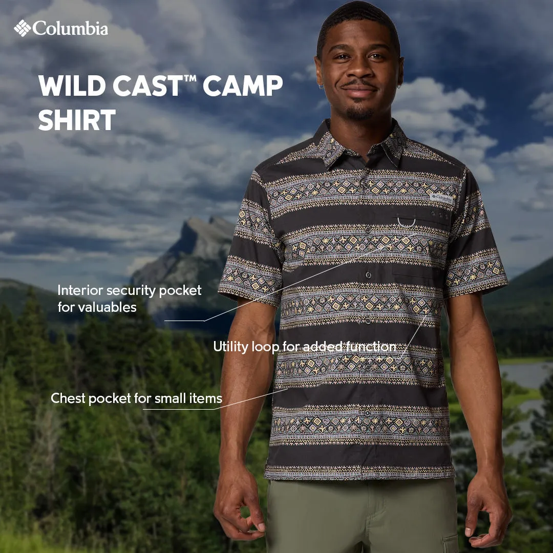 Smooth Edge Binding Columbia Men Black Wild Cast Camp Shirt