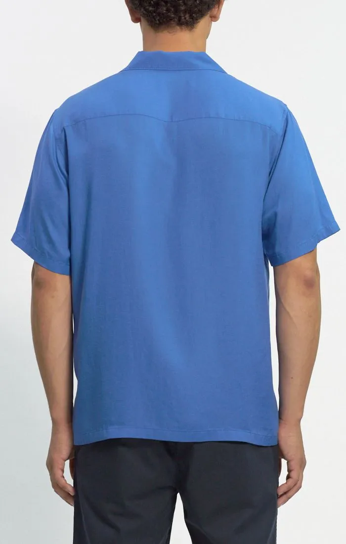 Theory Noll Short Sleeve Shirt in Lyocell - Sail Blue AntiPilling FlexFitTechnology