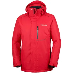 Columbia Men Red Ride On Jacket Stretchable Material Container