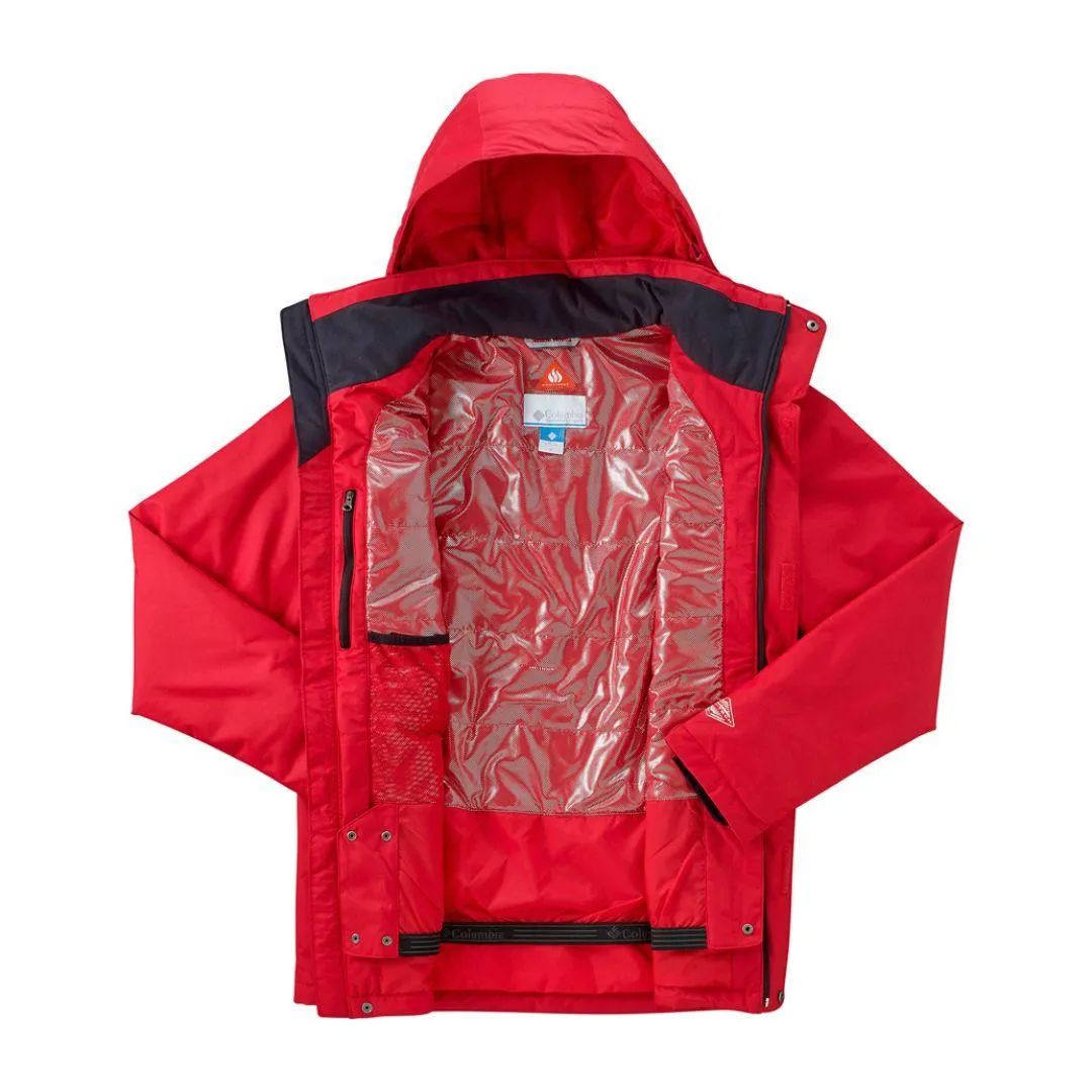 Packable Construction Weatherproof Seams Columbia Men Red Ride On Jacket
