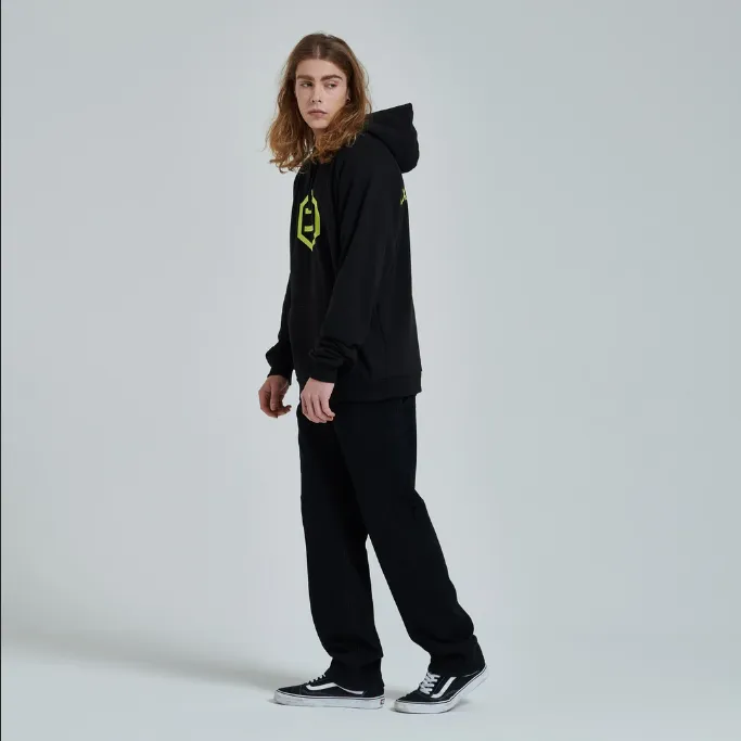 Dolly Noire Felpa con Cappuccio Hexagon Logo DLYNR SW068-SA-03 nero-giallo Plaid Design Business Ready