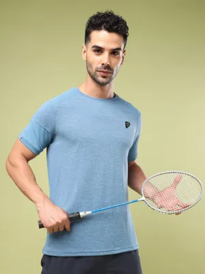Casual Statement Men Solid Slim Fit Crew Neck T-shirt with DOUBLE COOL