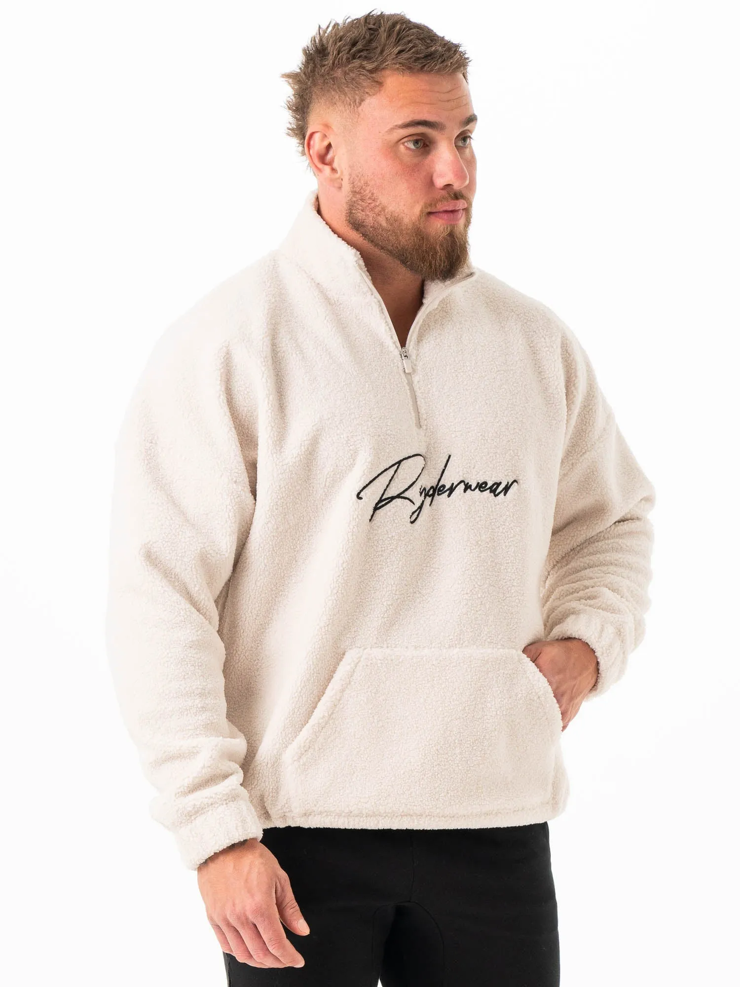 product fuzzy coziness Essential Bold Unisex Teddy Jumper - Bone