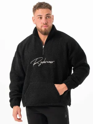 Unisex Teddy Jumper - Black product geometric precision Eco-friendly
