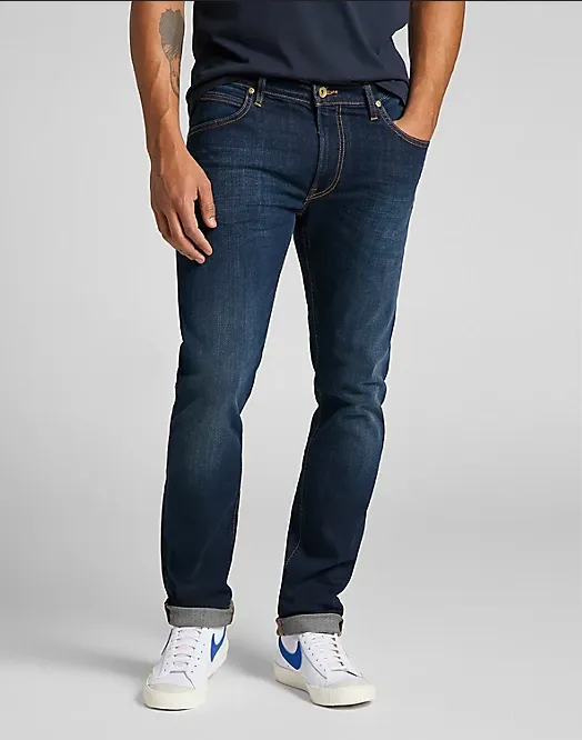 Recycled Cotton Blend Tailored Cut Lee Pantalone Jeans Uomo Luke High Stretch L719GCBY blu