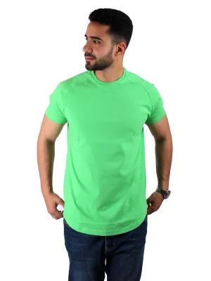 Solid Raglan Cotton Round T-Shirt Men - Green post war reconstruction Street Flexible