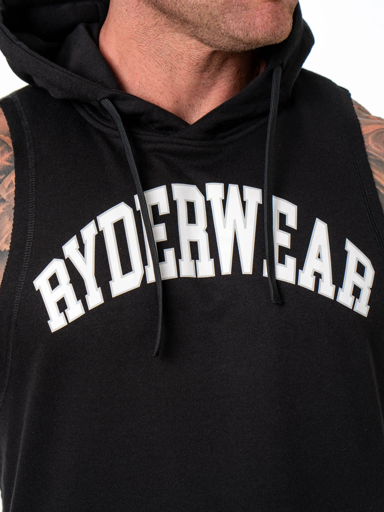 Collegiate Sleeveless Hoodie - Black Layer Relaxed