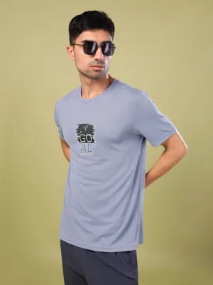 Men Printed Slim Fit Round Neck T-shirt with TECHNO COOL  HeavyDuty Zipper Low Care