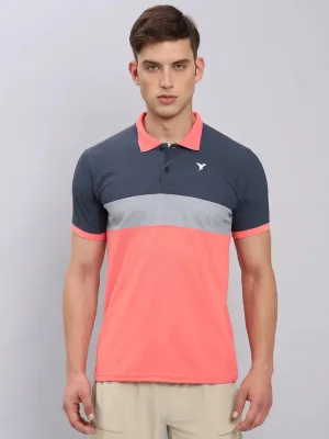 Men Colorblock Slim Fit Polo T-shirt with MATPIQ Urban Look