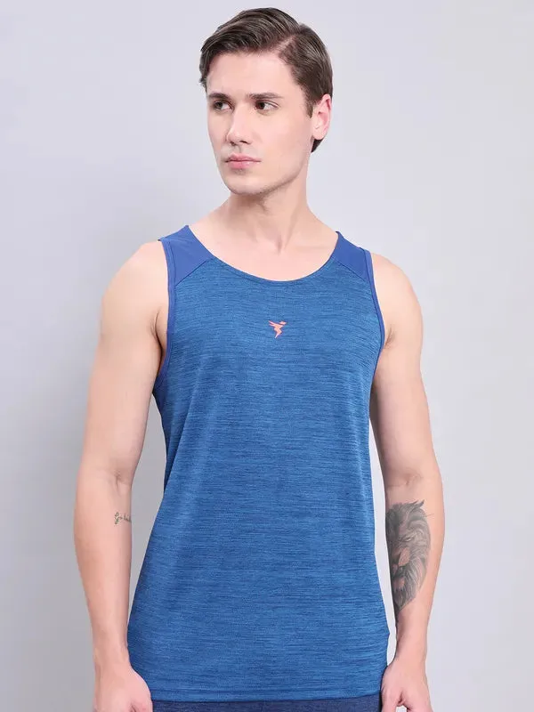 Universal Attachment System breath easy Men Melange Slim Fit Scoop Neck Innerwear Vest with DOUBLE COOL