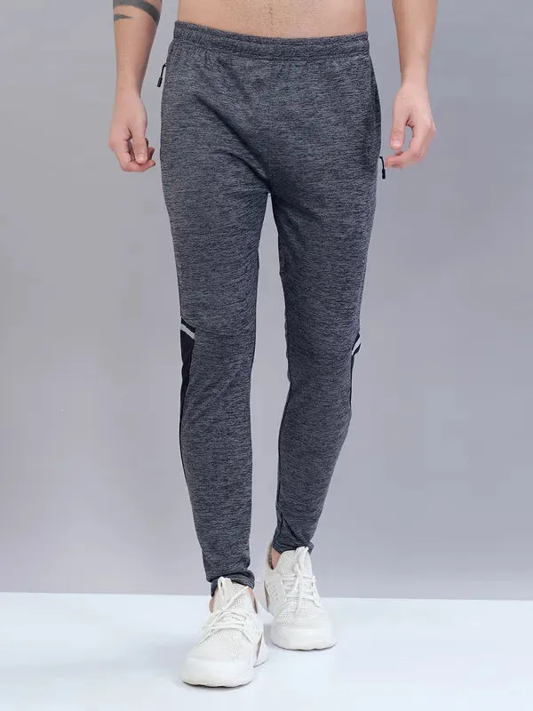 Men Melange Slim Fit Trackpants with TECHNO DRY Versatile Comfort