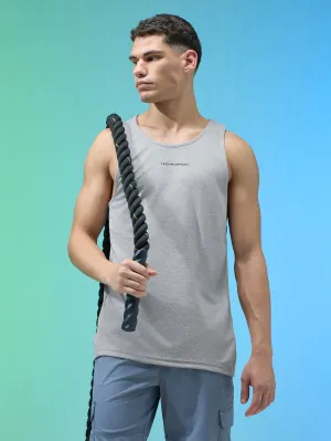 Minimalist Styling Men Melange Slim Fit Round Neck Sports Innerwear Vest with DOUBLE COOL
