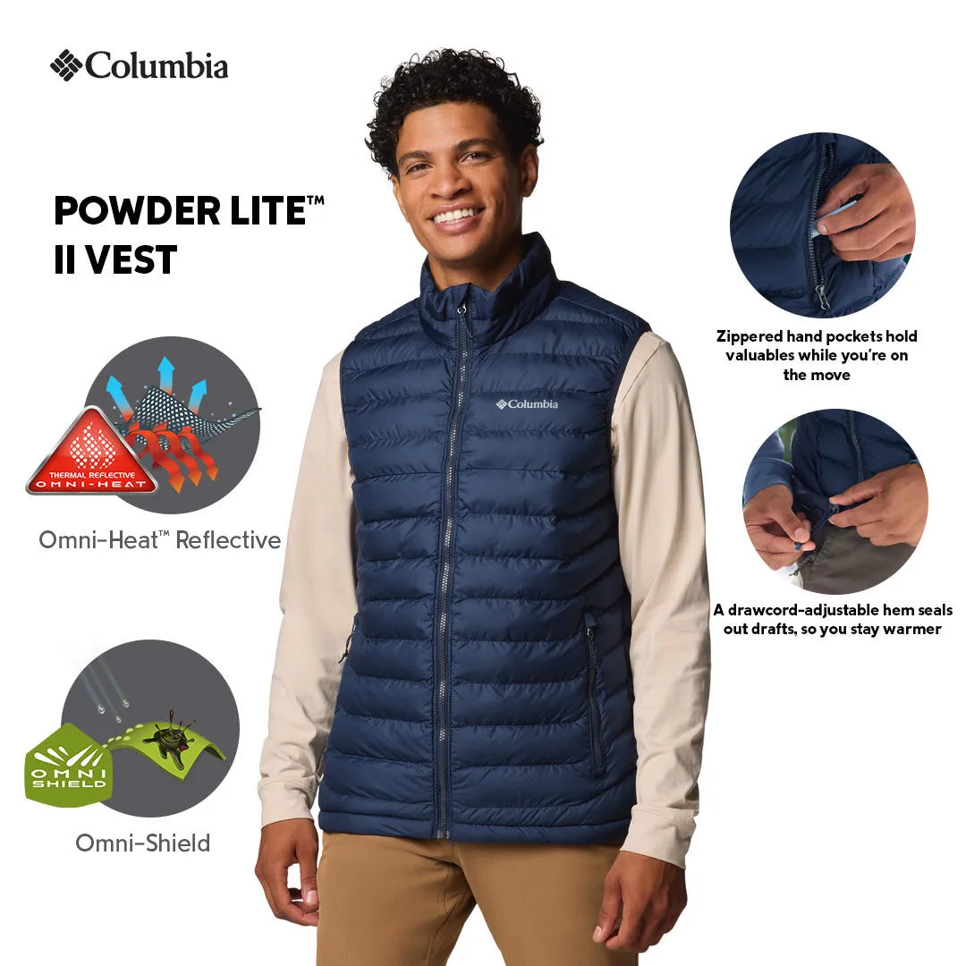 Columbia Men Blue Powder Lite II Vest Striped Clear