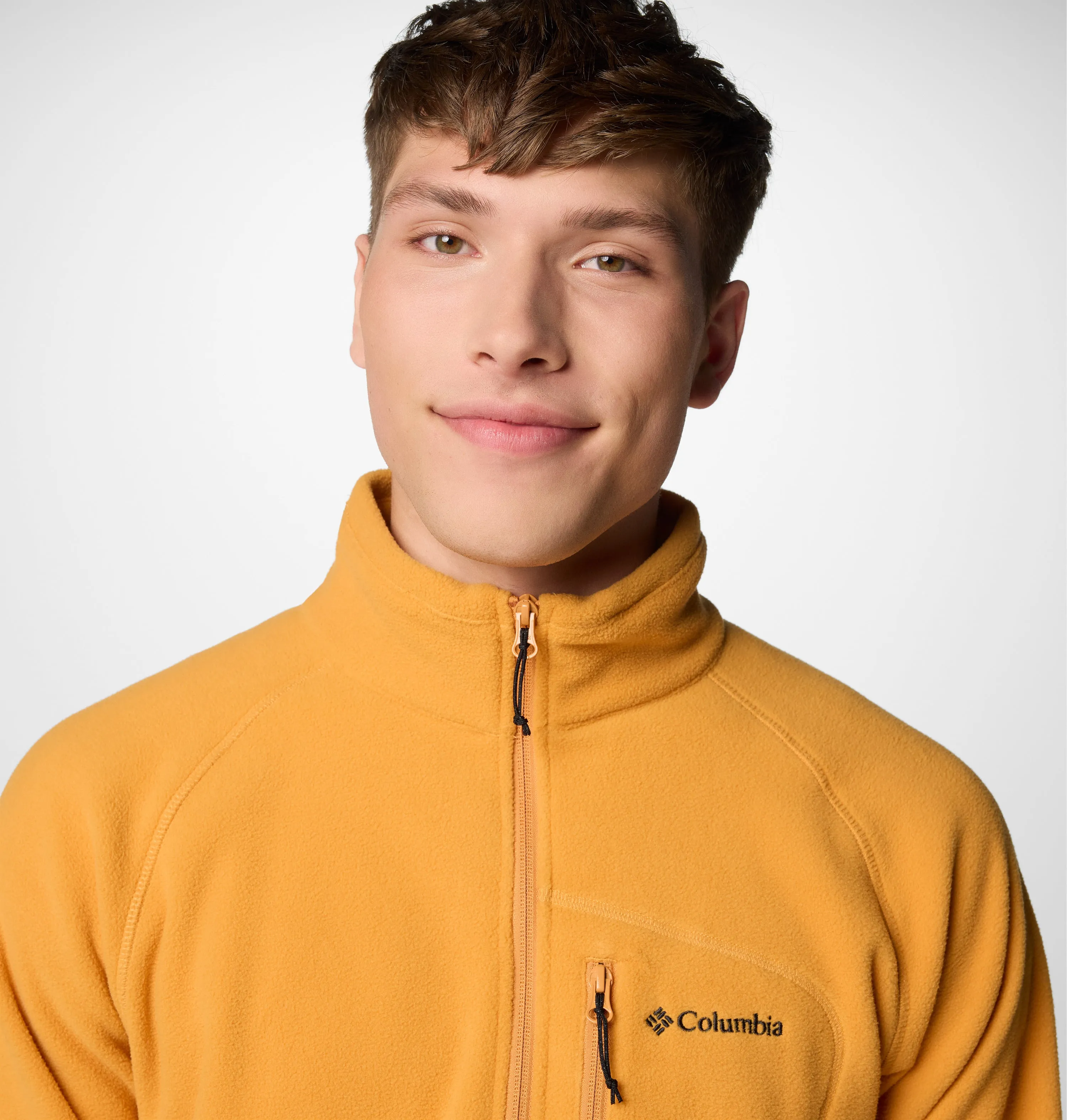Morning Warmth Columbia Men Orange Fast Trek III Half Zip Fleece