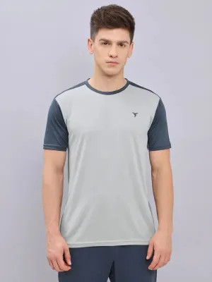Men Colorblock Slim Fit Crew Neck T-shirt with TECHNO COOL  NonRestrictiveCut