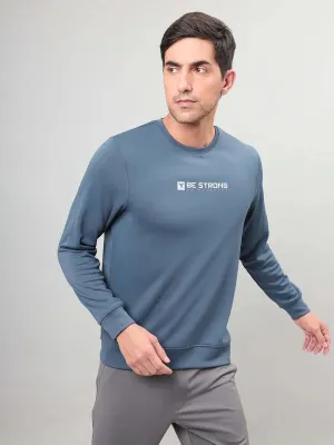 Men Printed Slim Fit Crew Neck Sweatshirt with ELASTO PLUS product gift worthiness Water Resistant