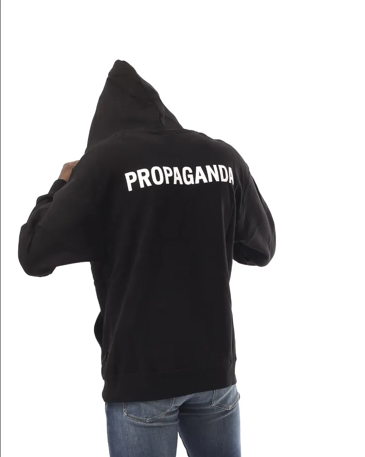product bow cuteness Propaganda Felpa Logo con cappuccio 21FWPRFE500-01 black