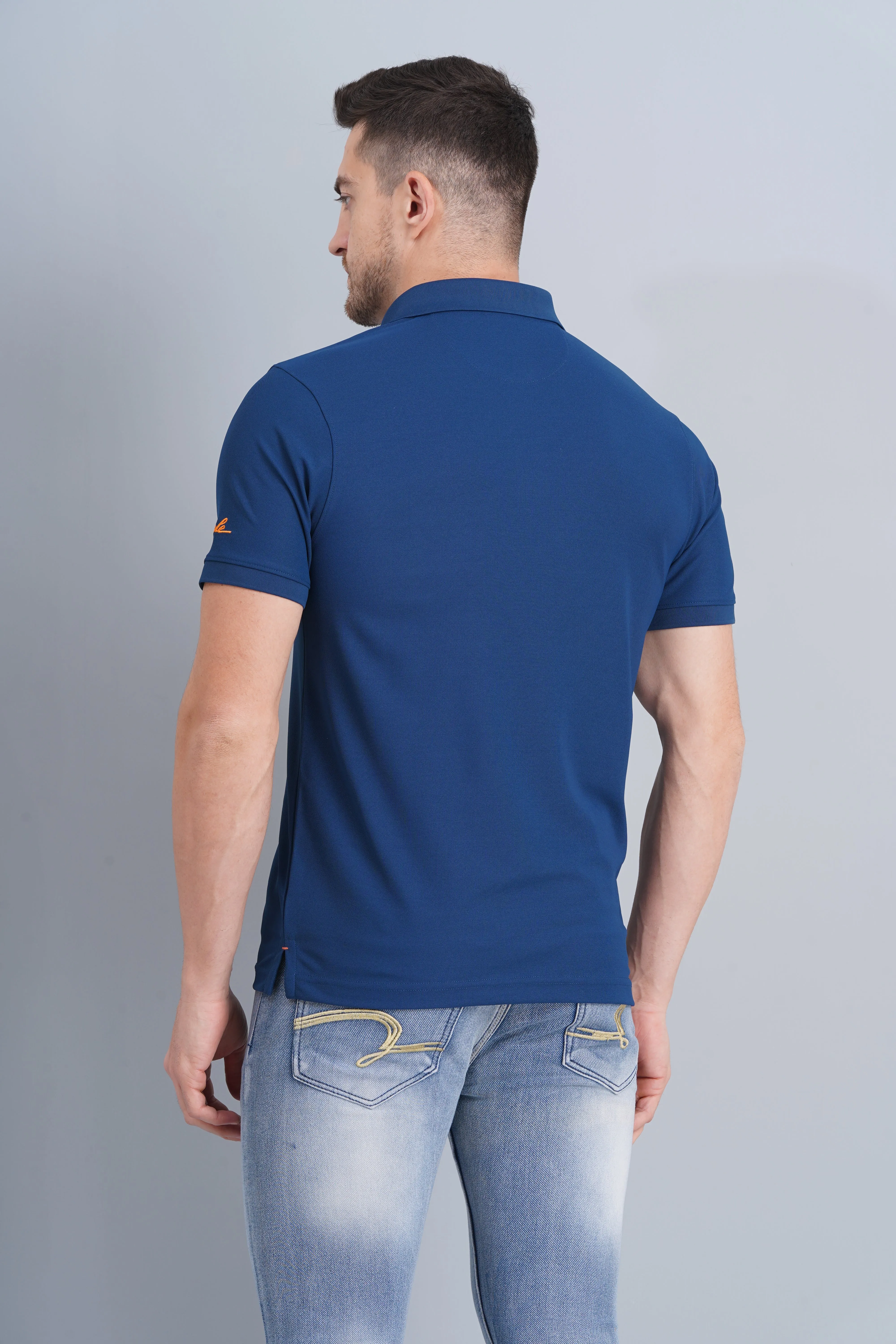 Breathable Layer Men's Polo T Shirt Rafale Rama Blue