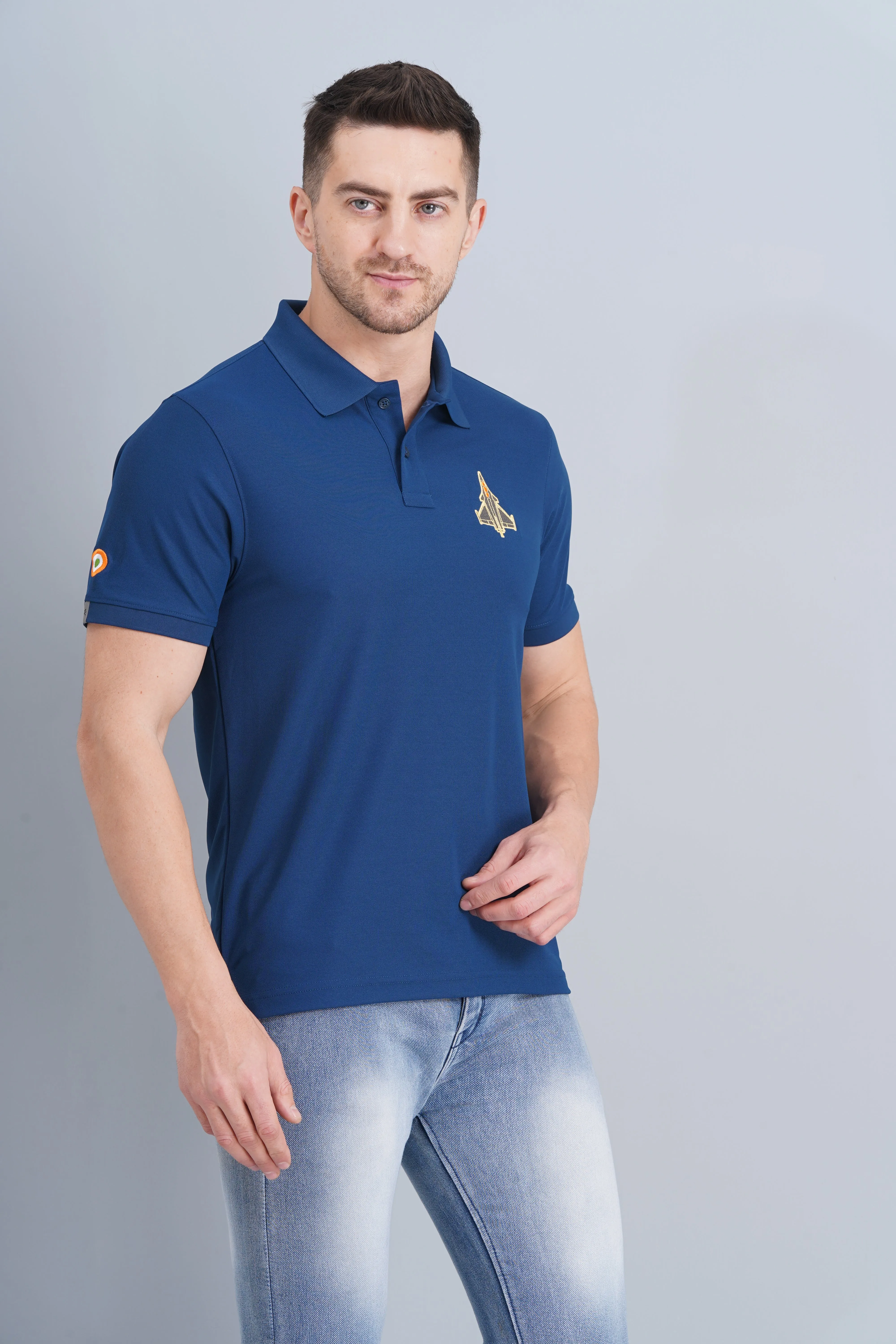 Comfy Style Everyday Look Men's Polo T Shirt Rafale Rama Blue