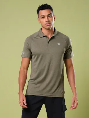 Luxe Comfort Fashionable Fit Men Melange Slim Fit Polo T-shirt with DOUBLE COOL