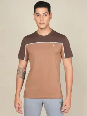 Perfect for Layering Men Colorblock Slim Fit Crew Neck T-shirt with TECHNO COOL 