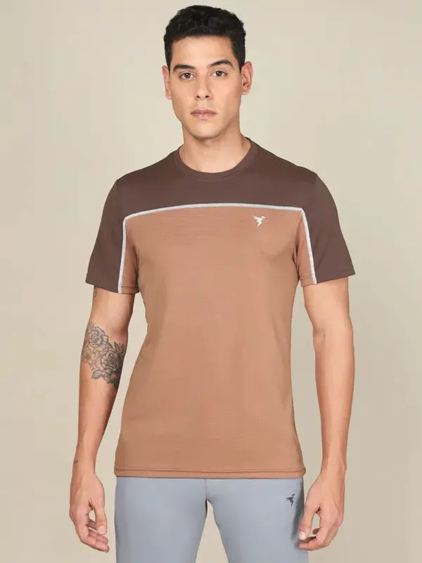 Men Colorblock Slim Fit Crew Neck T-shirt with TECHNO COOL  Trendy Comfort Fit