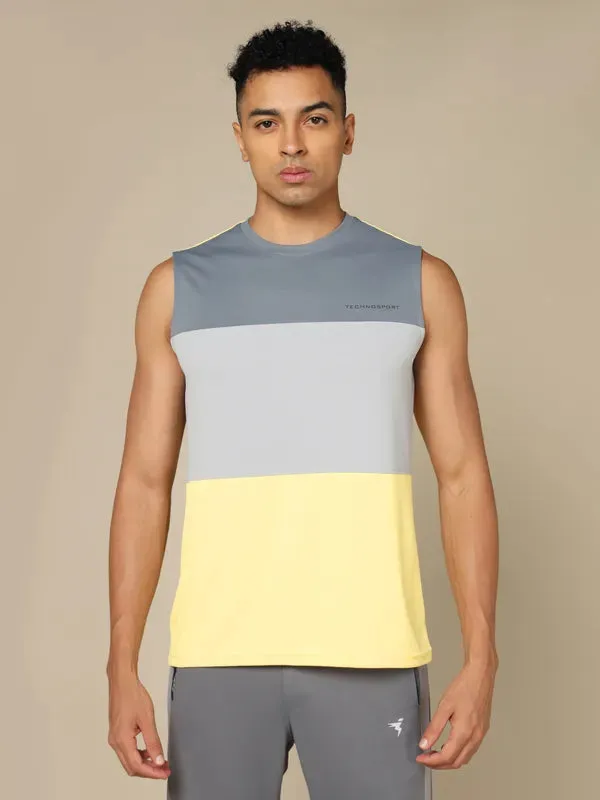 Men Colorblock Slim Fit Crew Neck Innerwear Vest with TECHNO COOL  High Edge Durability shock - absorbing