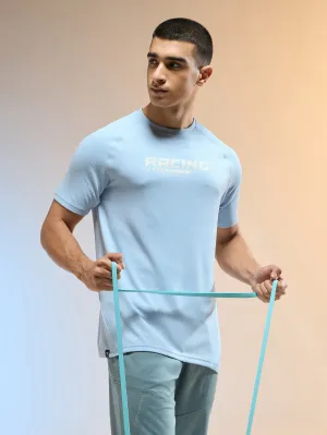 Men Typography Printed Slim Fit Round Neck Sports T-shirt with TECHNOCOOL  FrictionReducing Lining