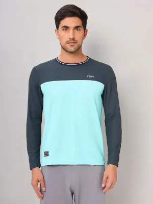 Casual Comfort Wear Men Colorblock Slim Fit Crew Neck T-shirt with MATPIQ