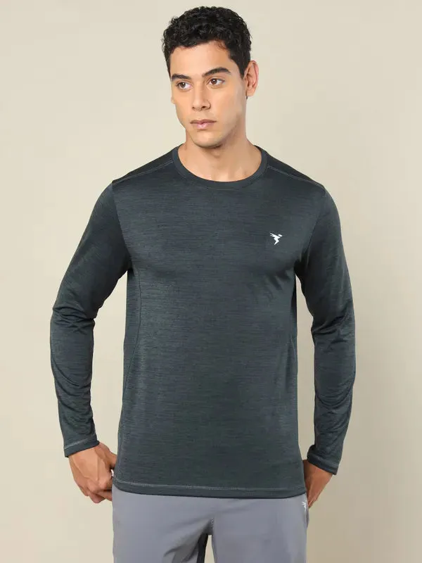 Men Melange Slim Fit Crew Neck T-shirt with DOUBLE COOL AntiStaticFinish