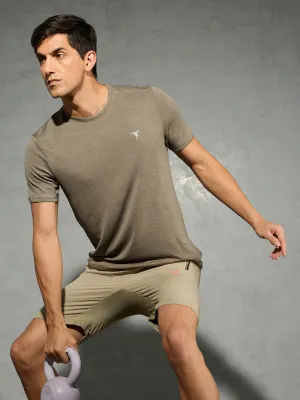 Casual Active Wear Men Solid Slim Fit Crew Neck T-shirt with DOUBLE COOL