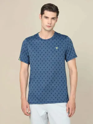 Unisex versatility Chilly Wear Men Jacquard Slim Fit Crew Neck T-shirt with DOUBLE COOL
