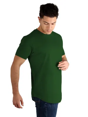 Security - enhancing Practical Raw Edged Basic Cotton T-shirt Men - Treetop