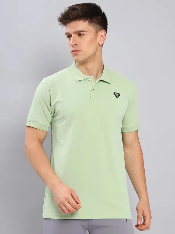 Dimensional Stability Weave Men Solid Slim Fit Polo T-shirt with ELASTO PLUS