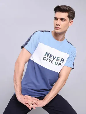 Anti Odor Treatment GentleWashResistance Men Colorblock Slim Fit Crew Neck T-shirt with MATPIQ