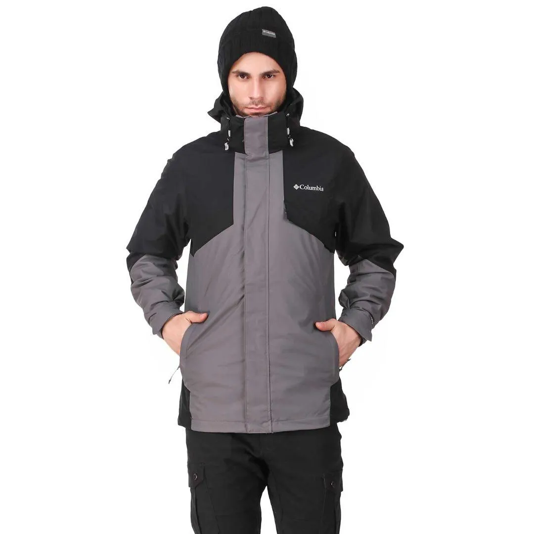 Columbia Men Grey Bugaboo II Fleece Interchange Jacket Lightweight Waterproof Layered Protection