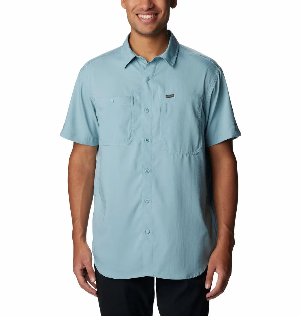 Columbia Men Blue Silver Ridge Utility Lite Short Sleeve (Sun Protection) AntiPillingFabric Soft Inner Lining