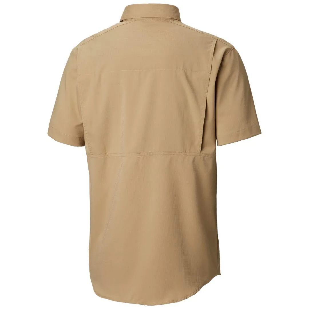 Columbia Men Brown Silver Ridge Lite Short Sleeve Shirt (Sun Protection) ButterSoftKnit Peace Glow