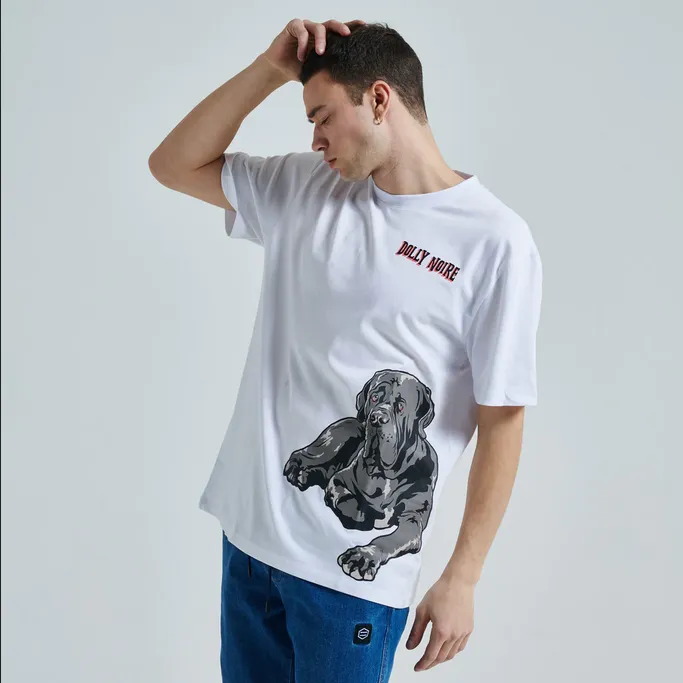 Flexible stretch Dolly Noire Mastino Napoletano Tee ts096-ta-02 white