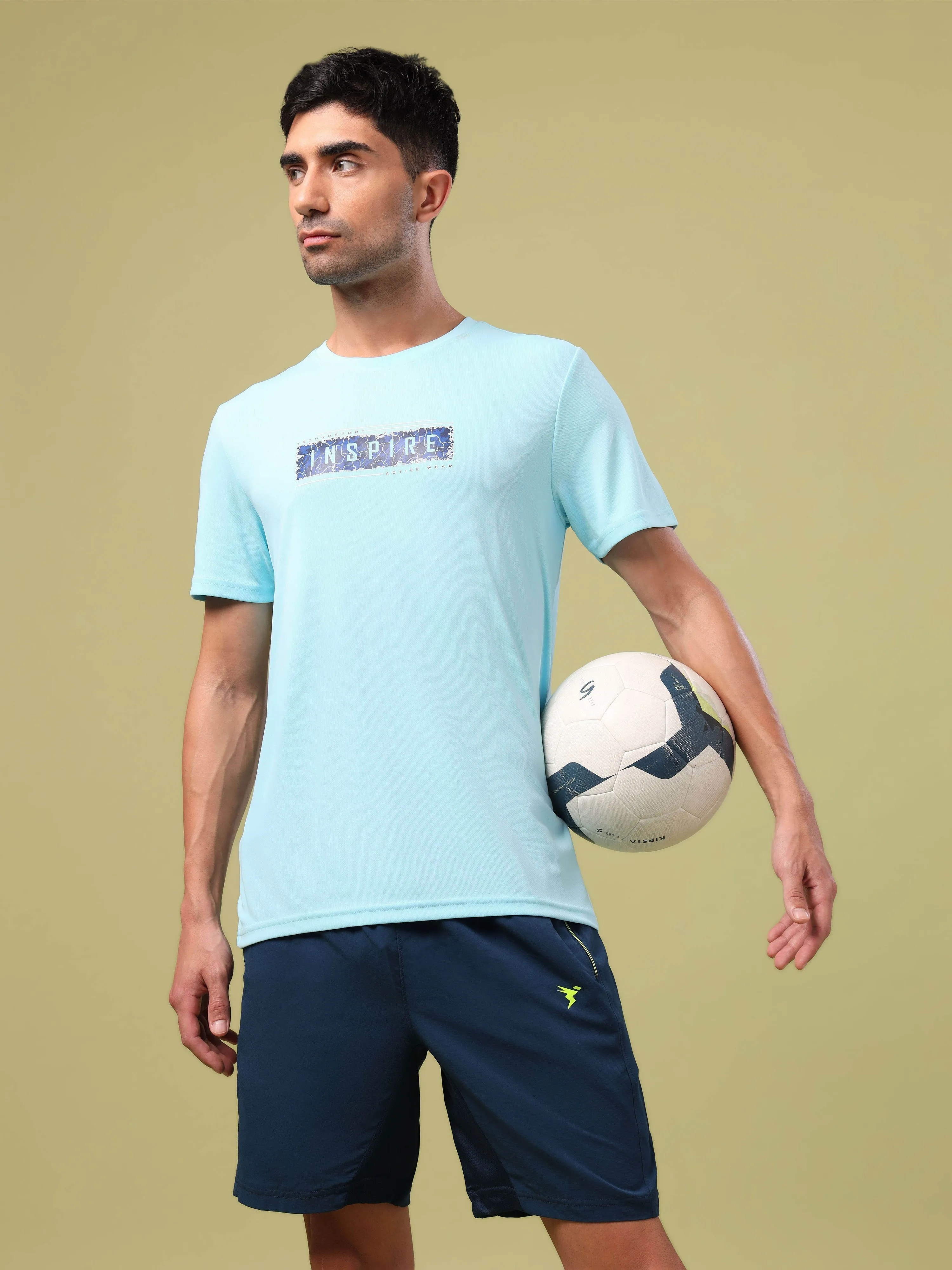 Craft Edge Men Printed Slim Fit Round Neck T-shirt with TECHNO COOL 